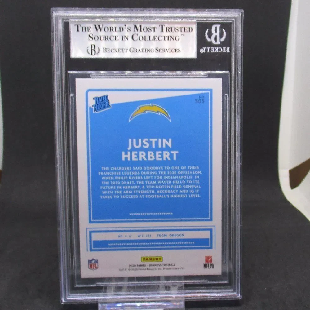 Justin Herbert 2020 Panini Donruss Rated Rookie #303 BGS 9.5